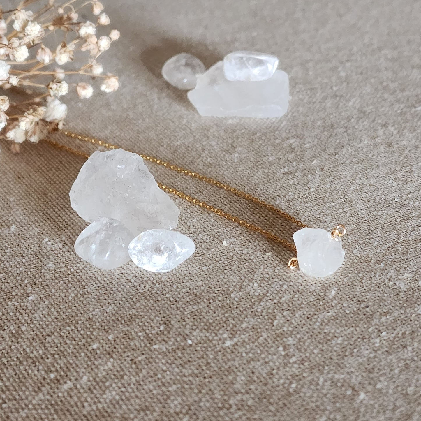 Clear Quartz - Raw Crystal Necklace